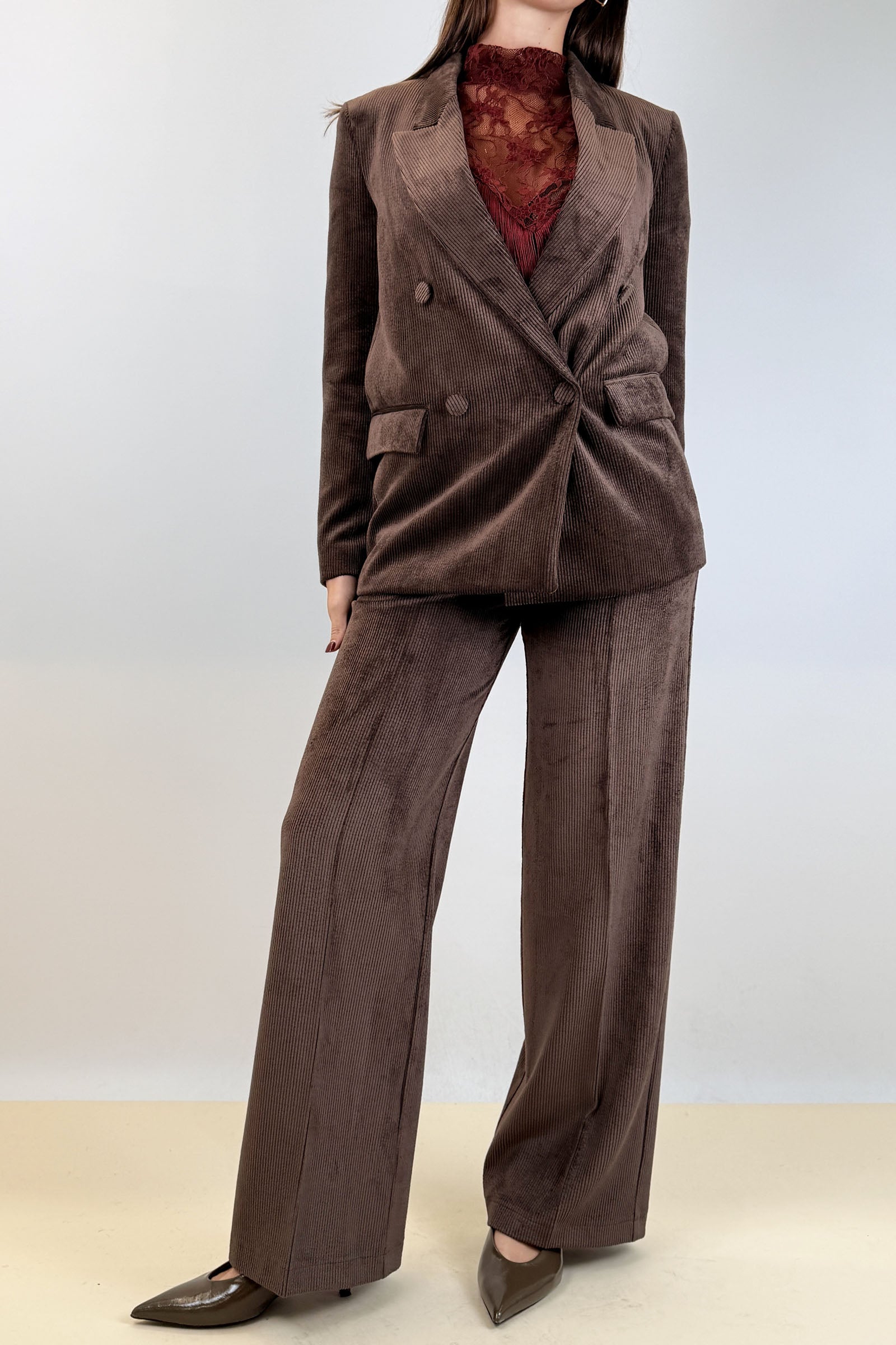 Pantalone palazzo in velluto