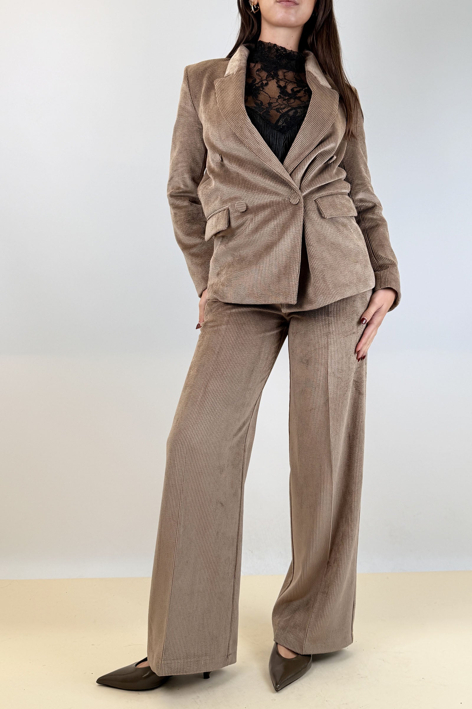 Pantalone palazzo in velluto