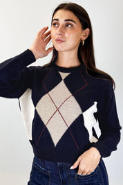 Maglia rombi girocollo