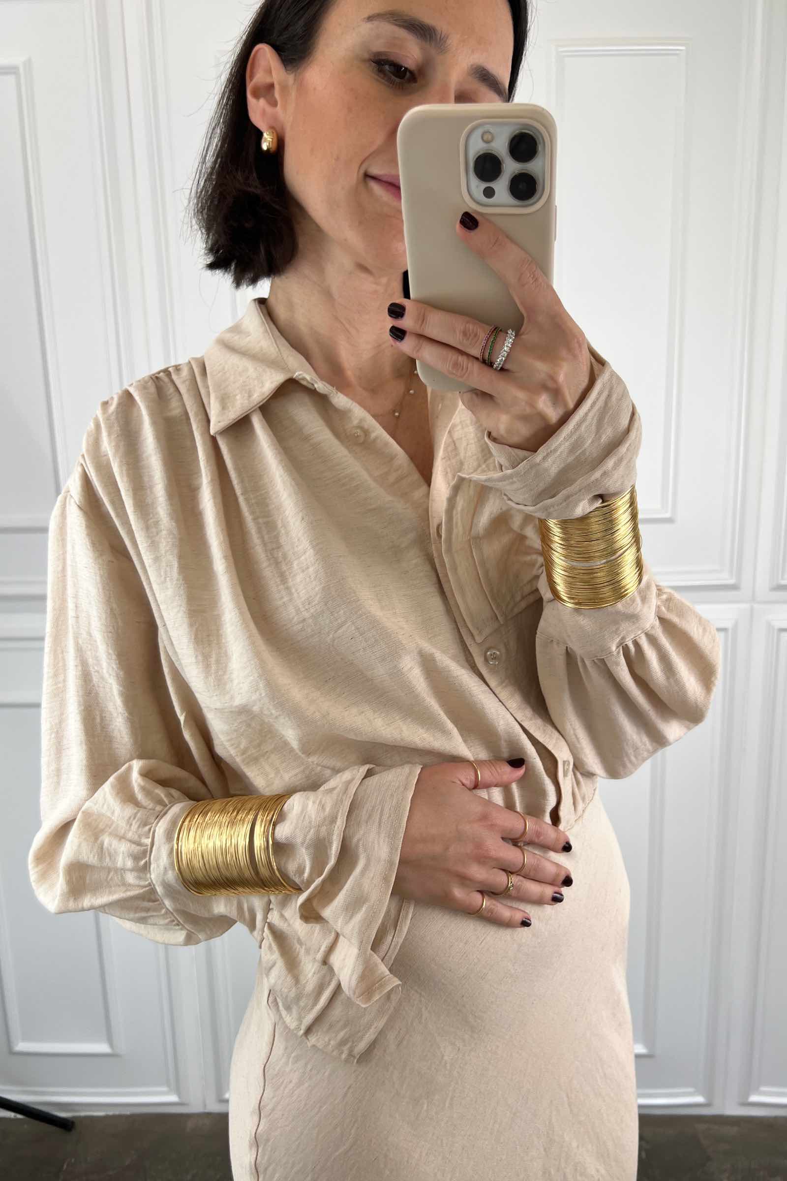 Abito lungo con bracciali