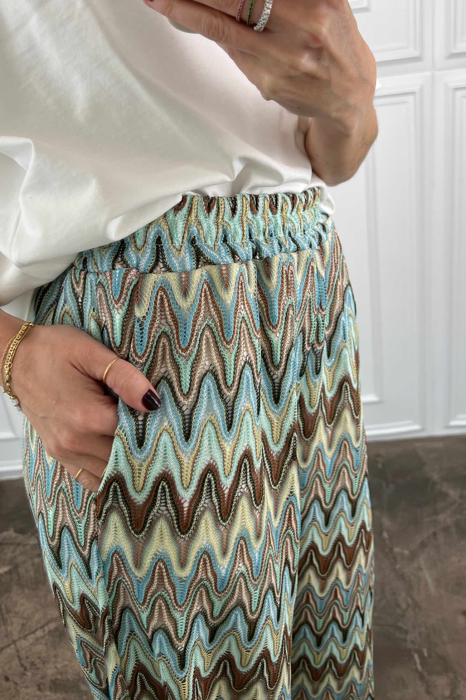 Pantaloni fantasia jaquard