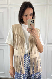 Gilet frange suede