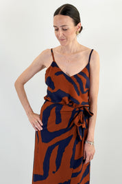 Top scollo a V zebrato