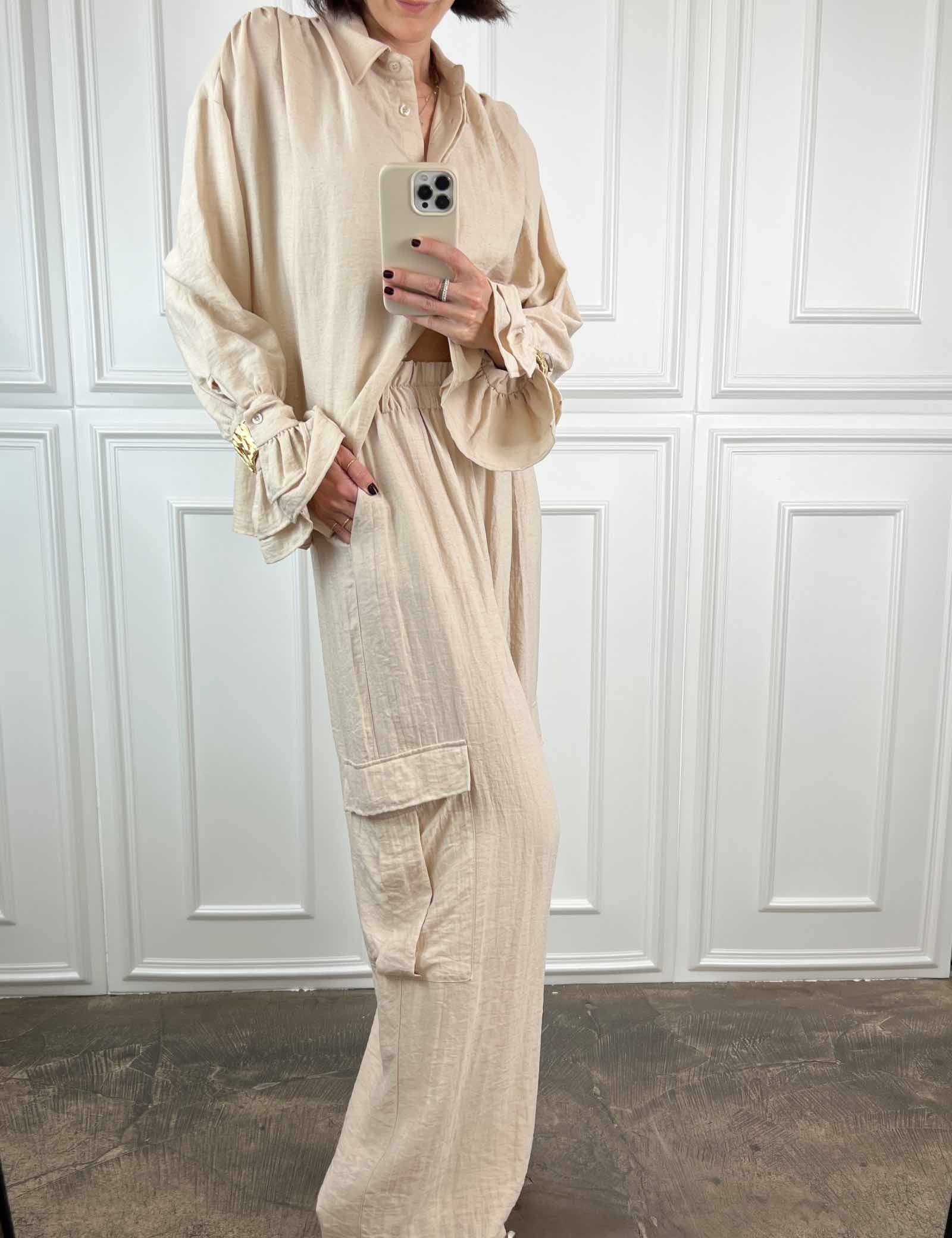 Camicia fluida con bracciali