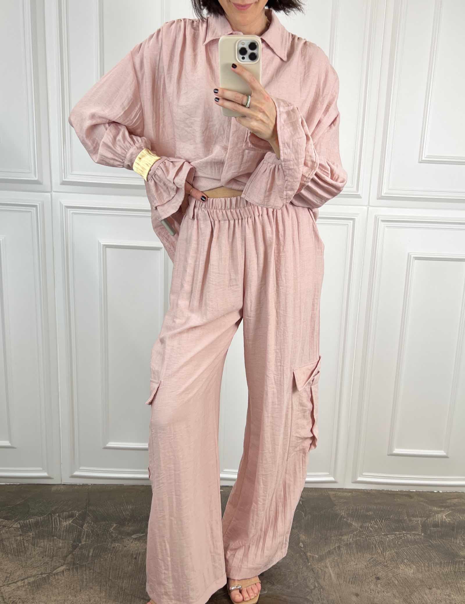 Camicia fluida con bracciali