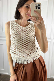 Canotta crochet sfrangiata