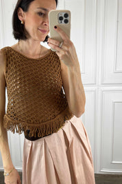 Canotta crochet sfrangiata