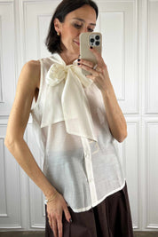 Camicia fiocco smanicata