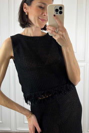 Top smanicato crochet