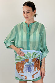 Camicia coreana maxi righe