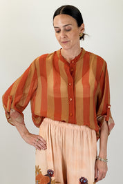Camicia coreana maxi righe