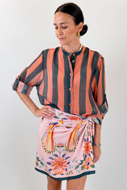Camicia coreana maxi righe