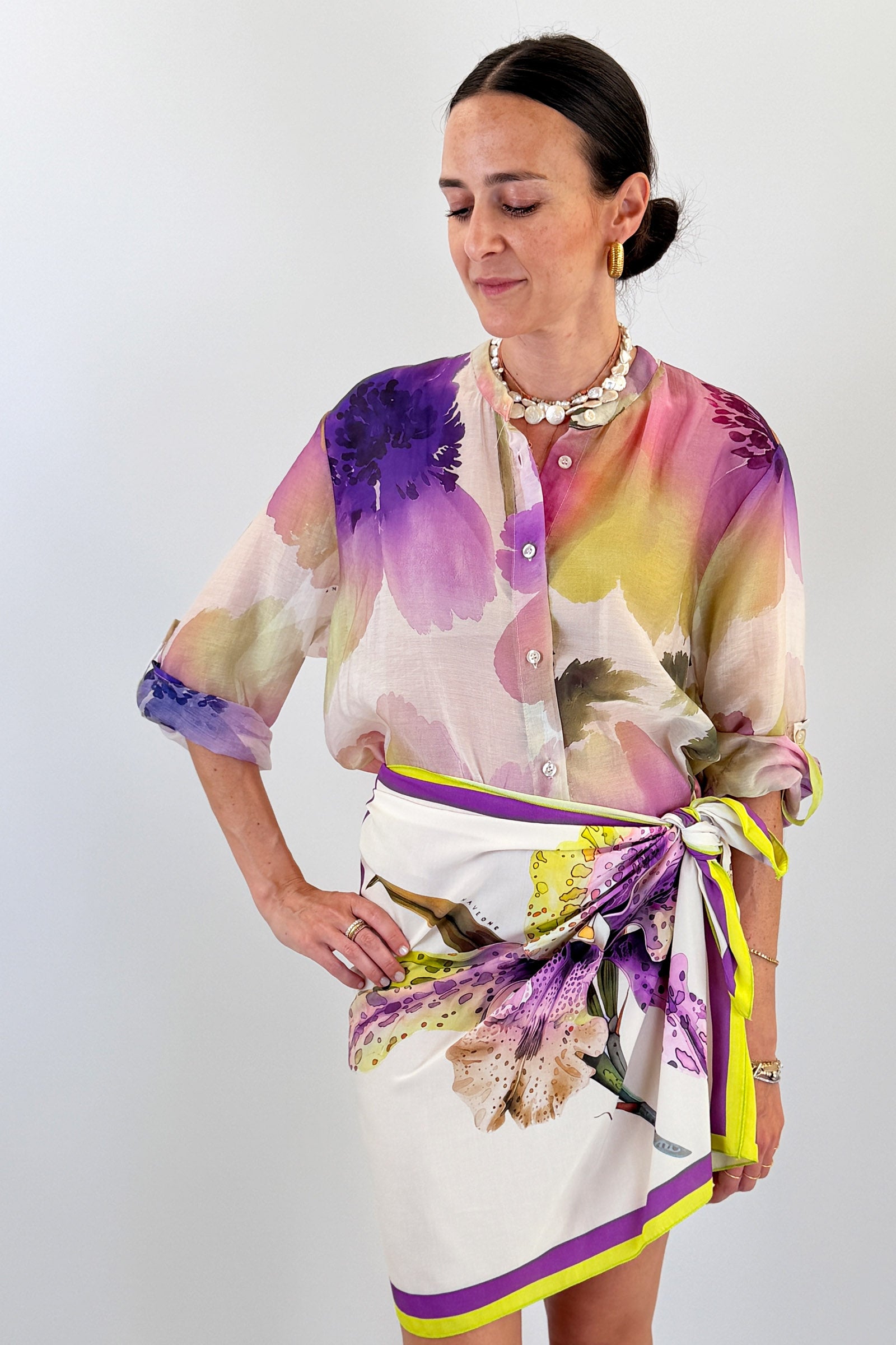Camicia coreana fantasia fiore