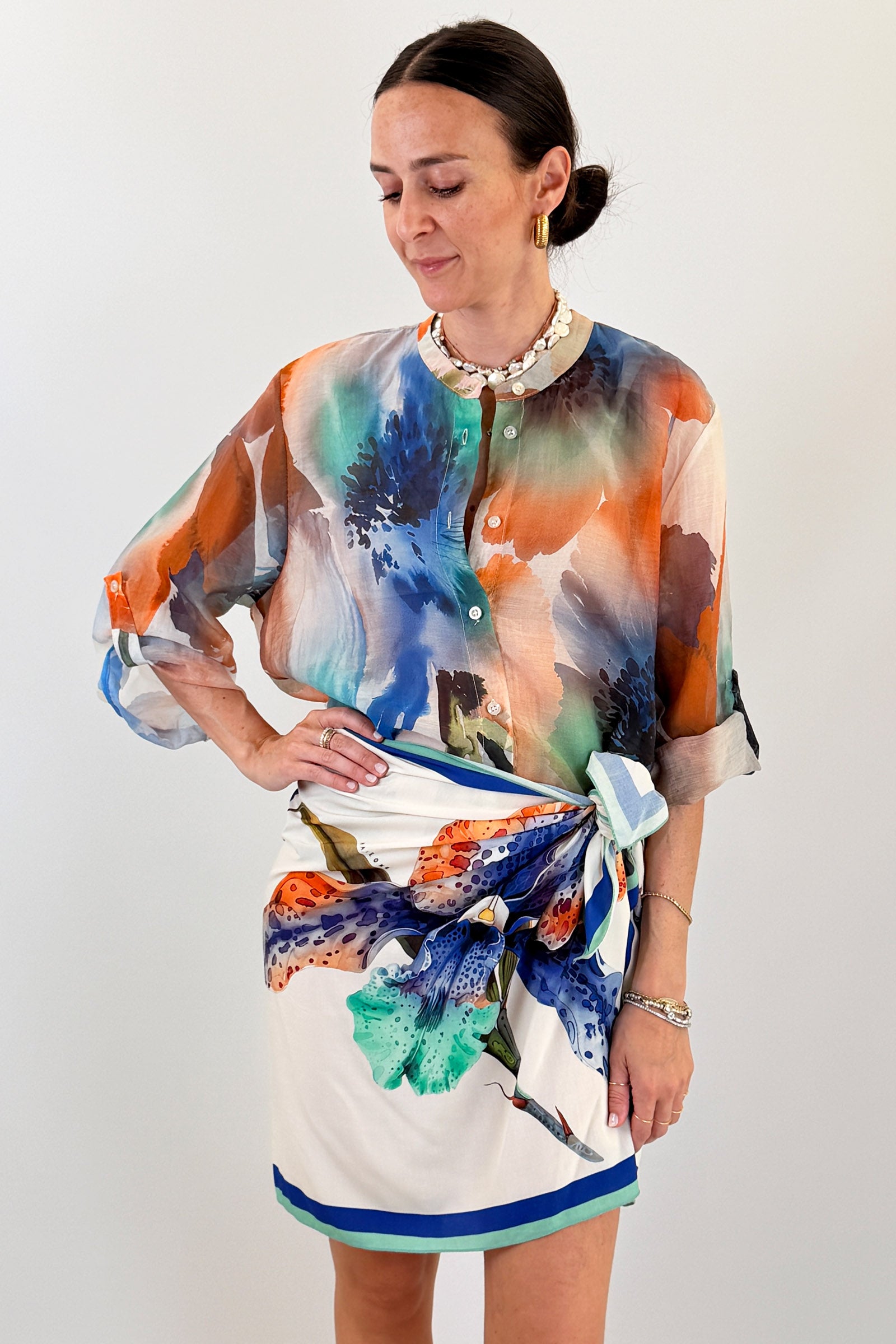 Camicia coreana fantasia fiore