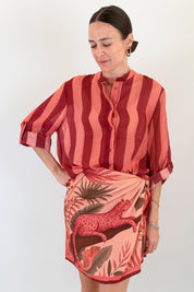 Camicia coreana maxi righe