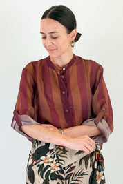 Camicia coreana maxi righe