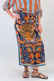 Gonna pareo tigre blu