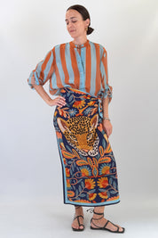 Gonna pareo tigre blu