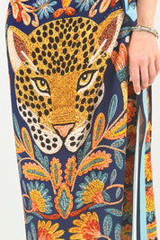 Gonna pareo tigre blu