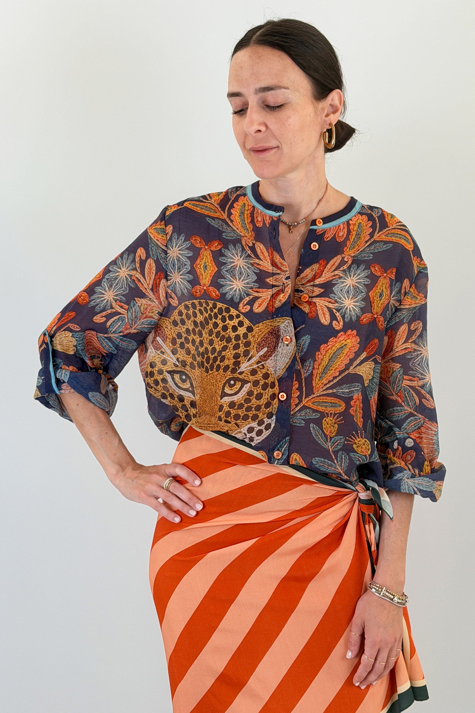 Camicia tigre blu