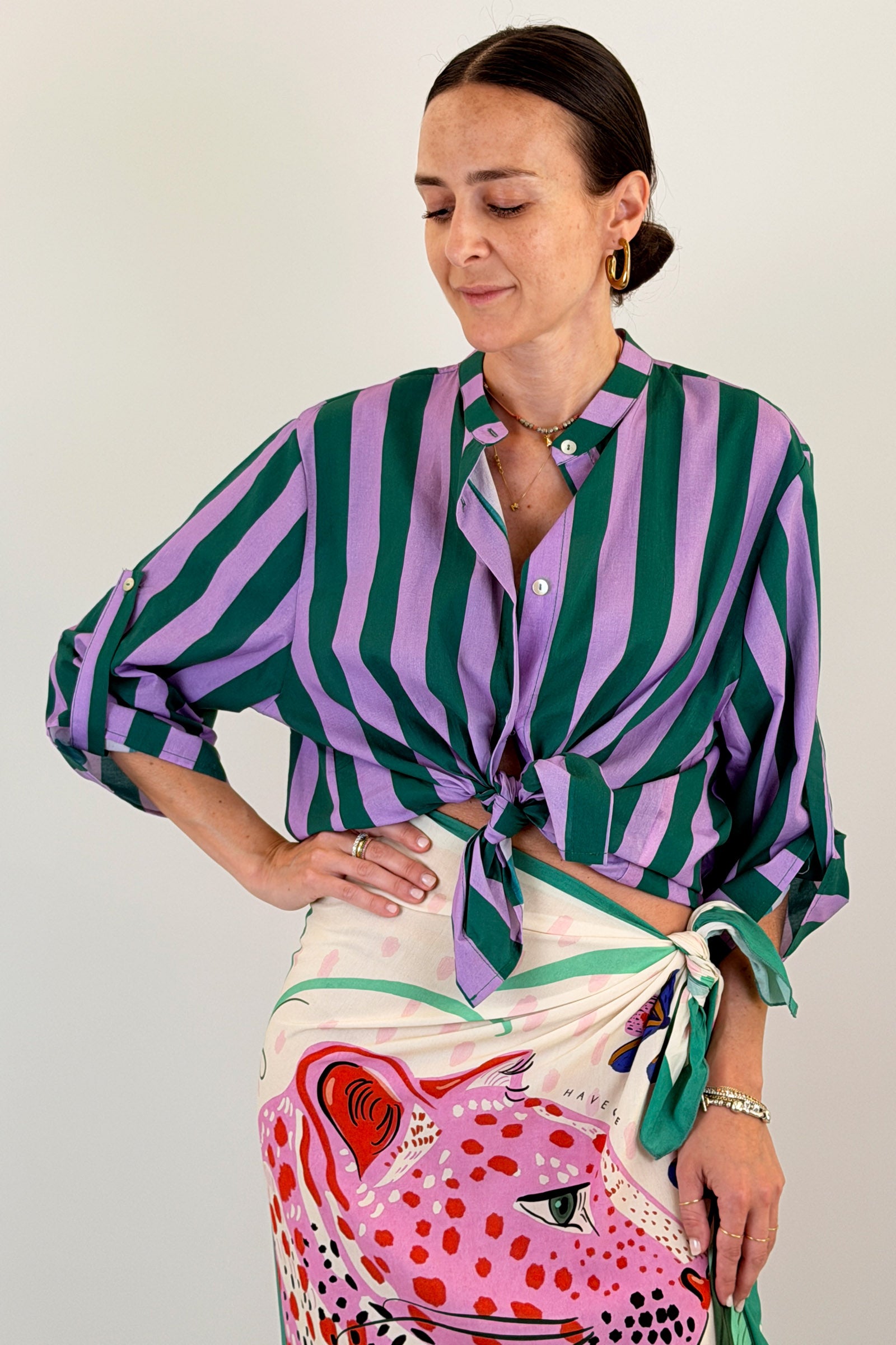 Camicia maxirighe cotone