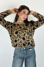 Pull girocollo maculato