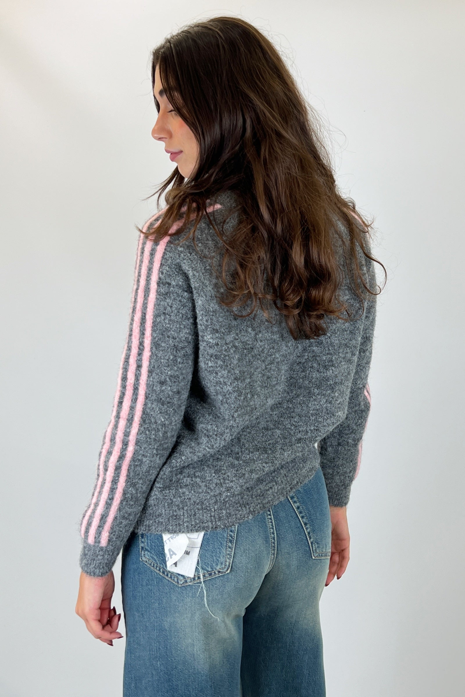 Bomber in maglia con bande