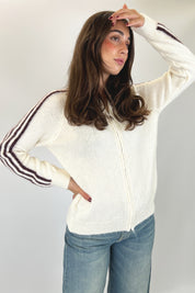 Bomber in maglia con bande