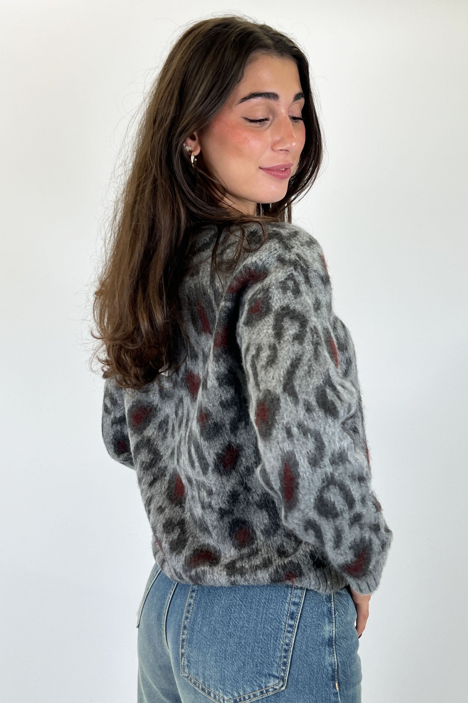 Pull girocollo maculato