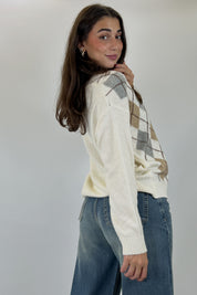 Cardigan rombi lana cachemire