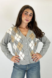 Cardigan rombi lana cachemire