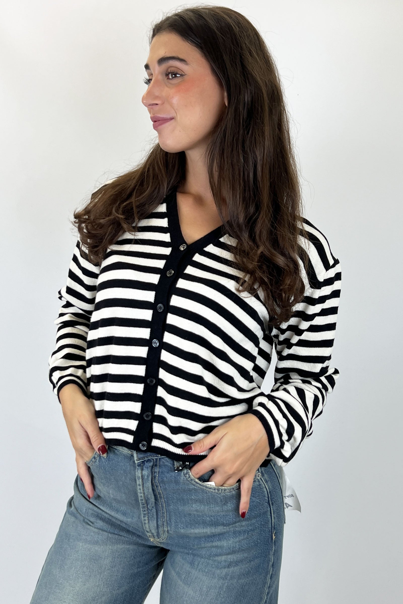 Cardigan a righe