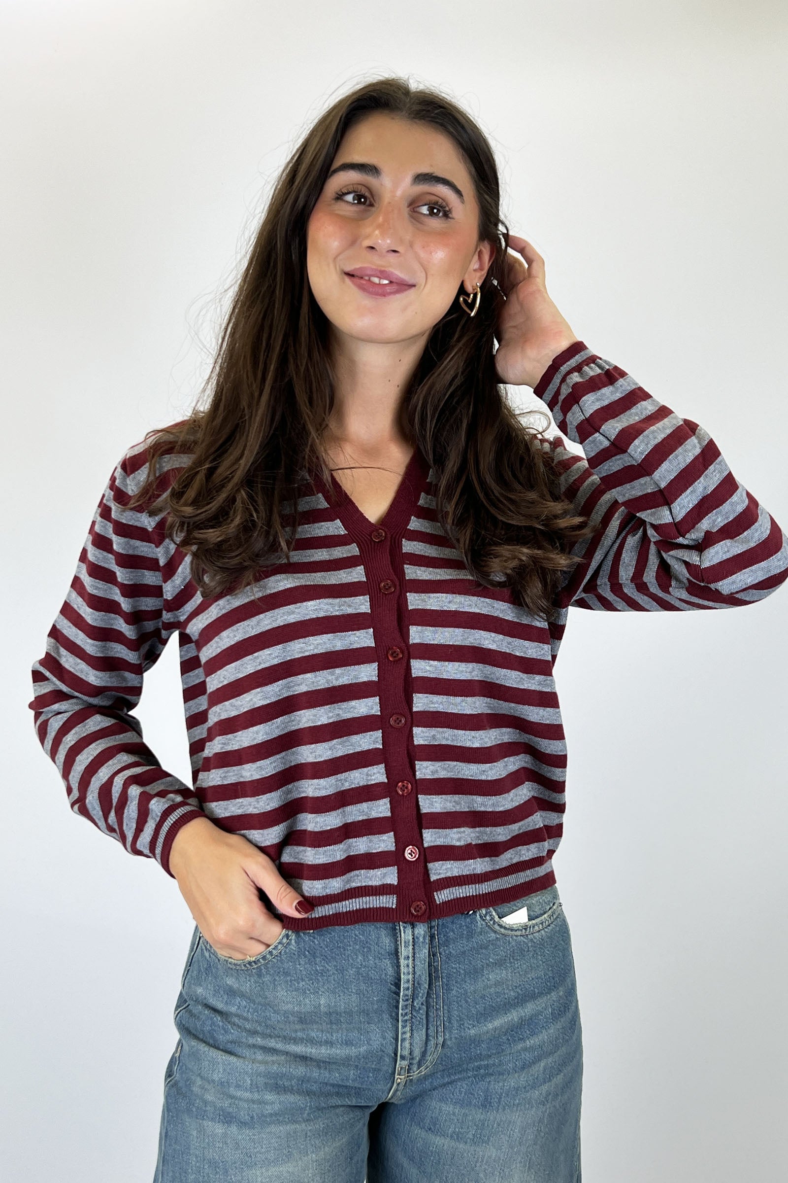 Cardigan a righe