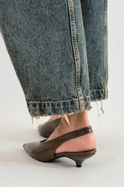 Slingback bassa vernice