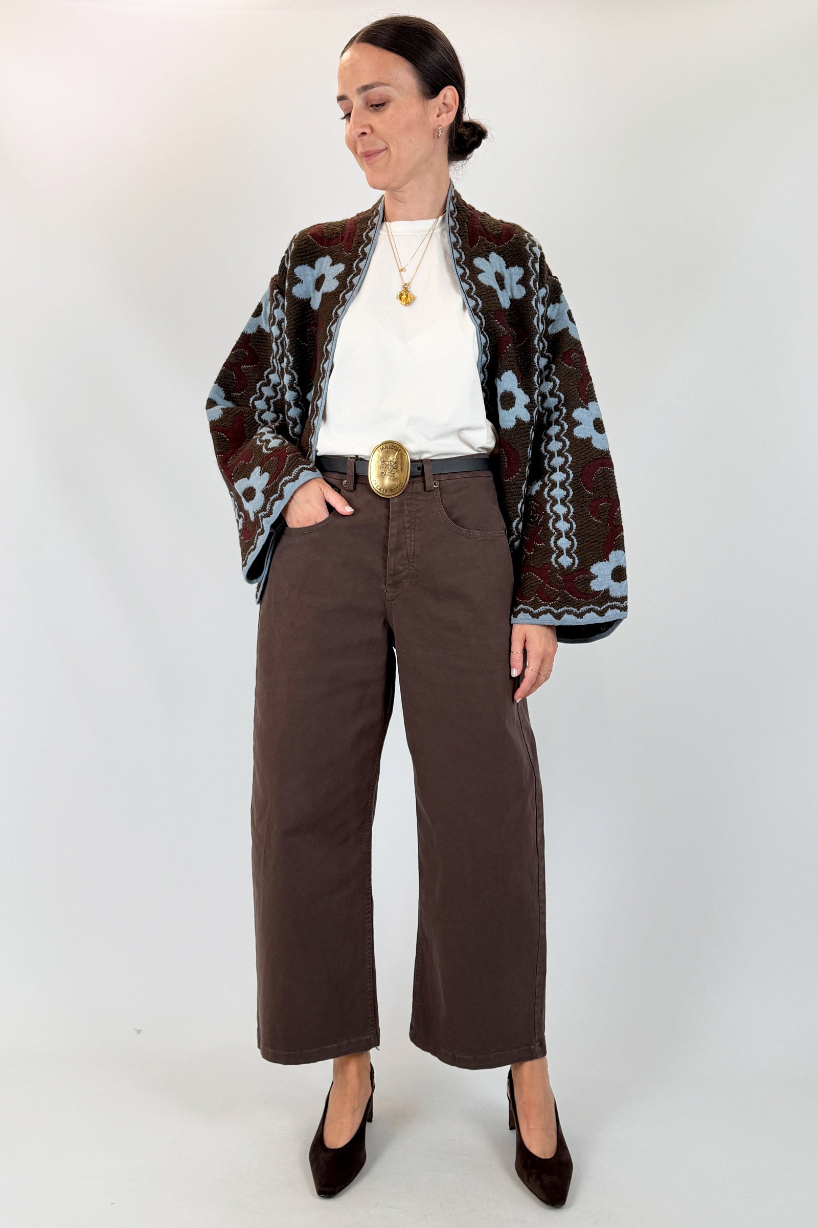 Pantalone cotone con cintura