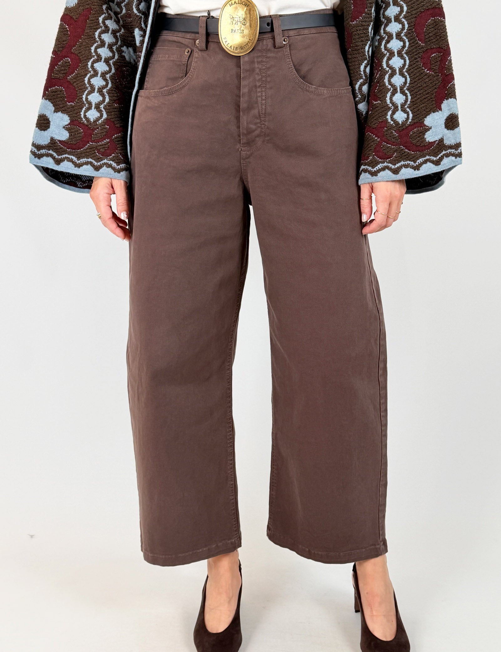 Pantalone cotone con cintura