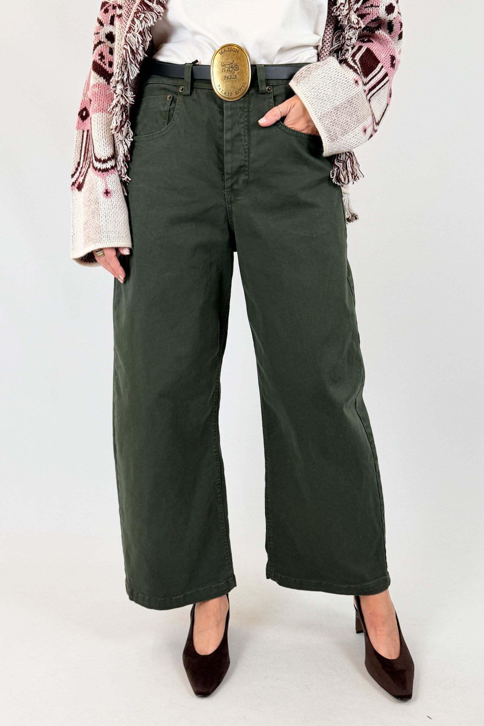 Pantalone cotone con cintura