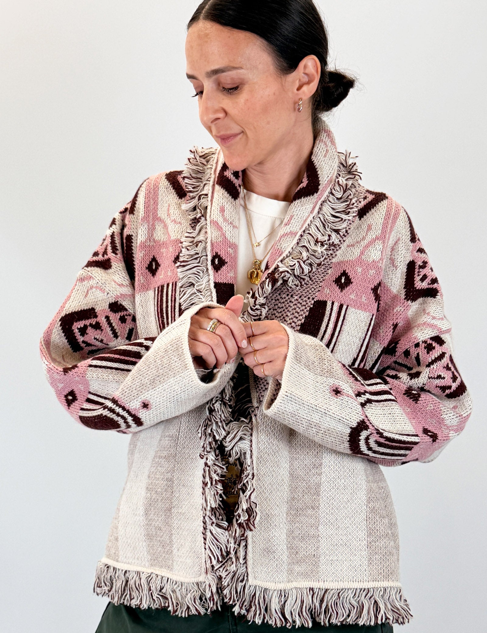 Cardigan frange origami