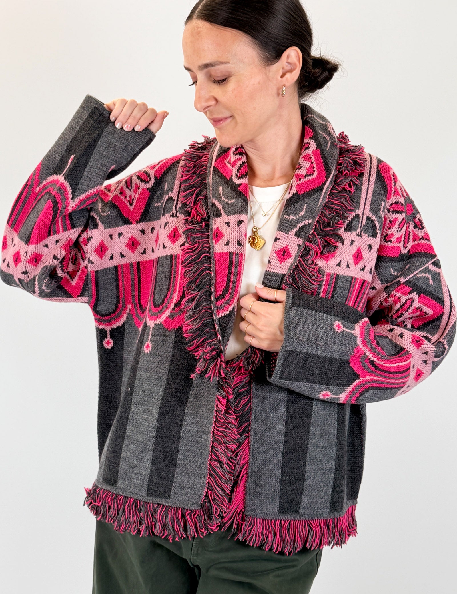Cardigan frange origami