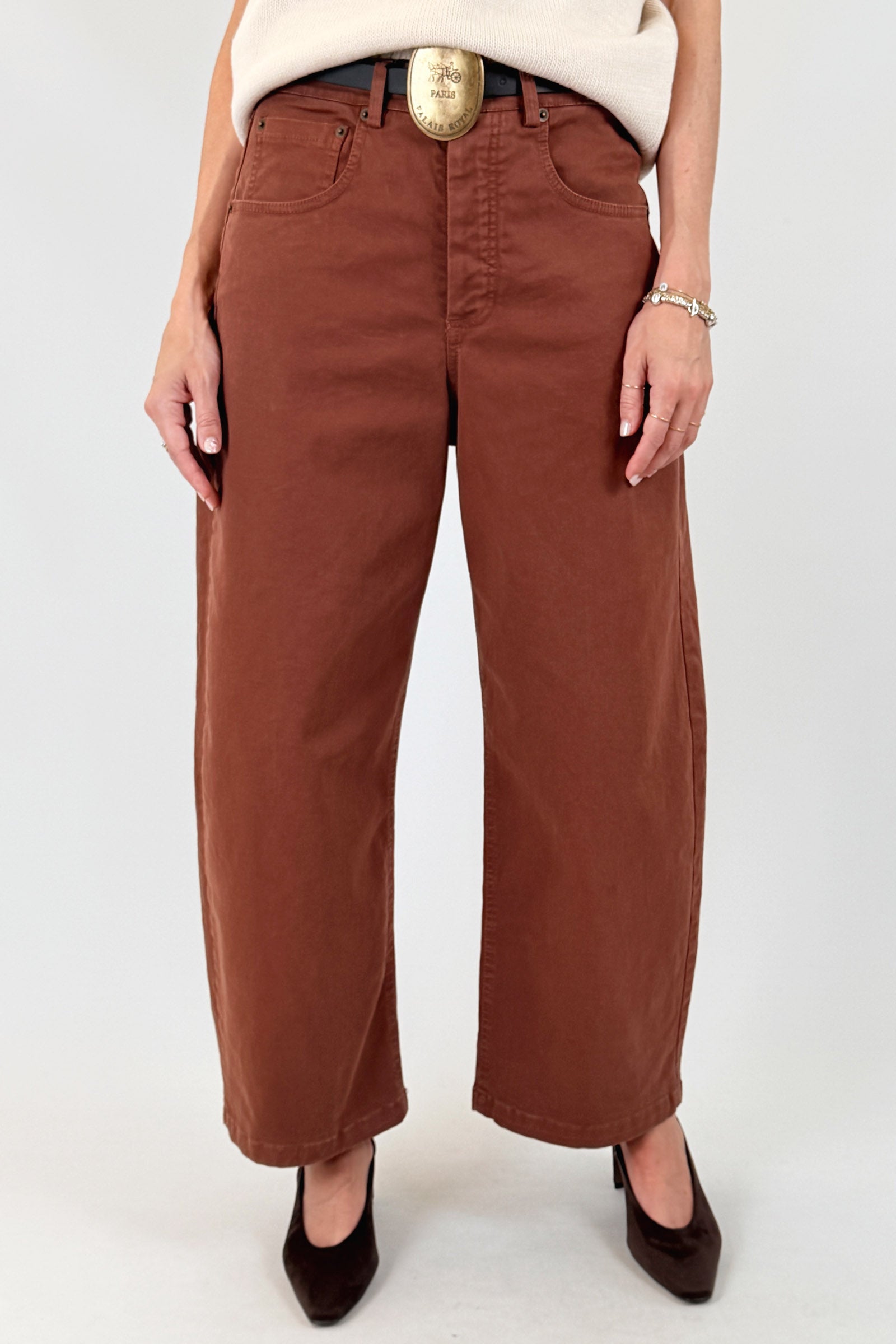 Pantalone cotone con cintura