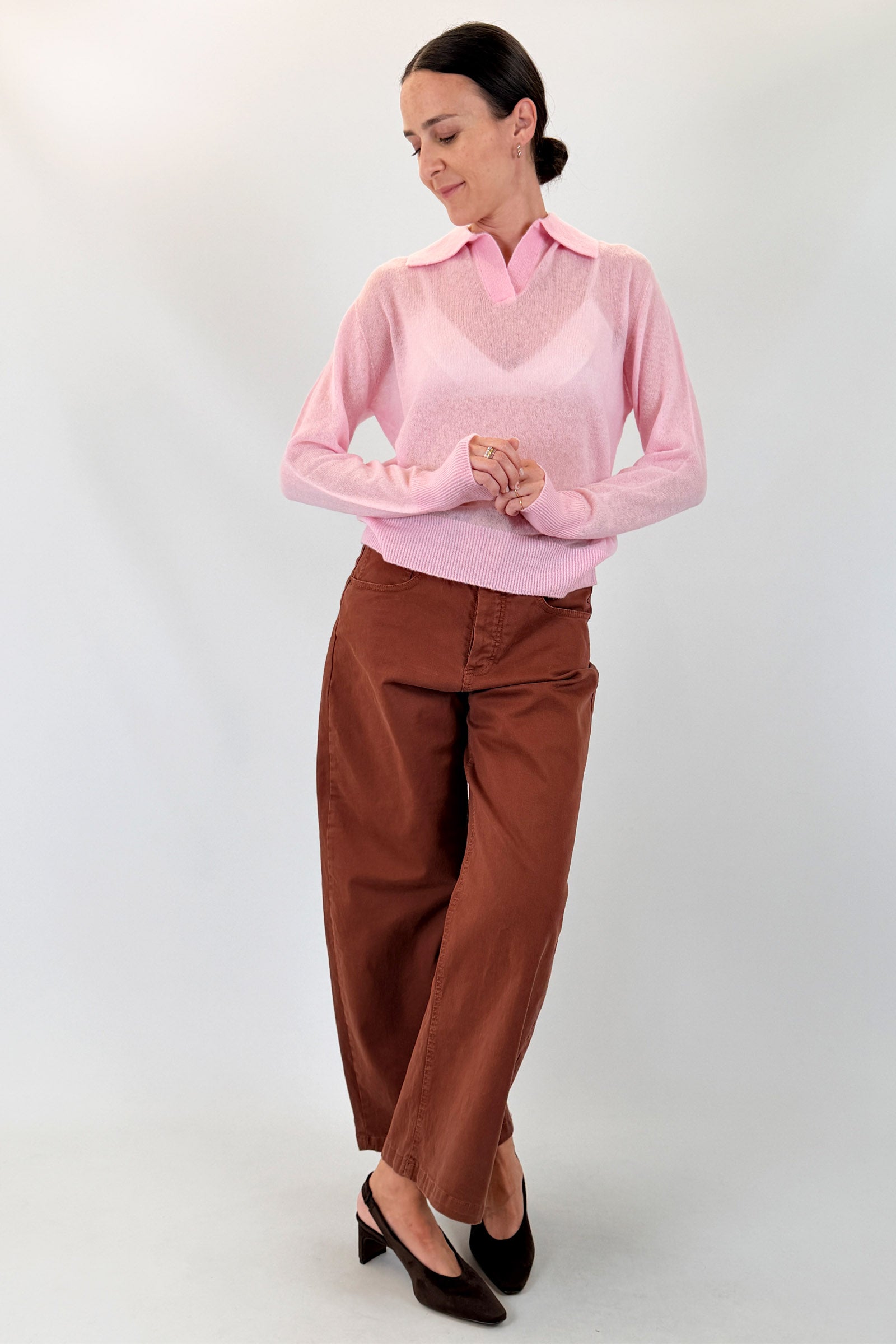 Pantalone cotone con cintura
