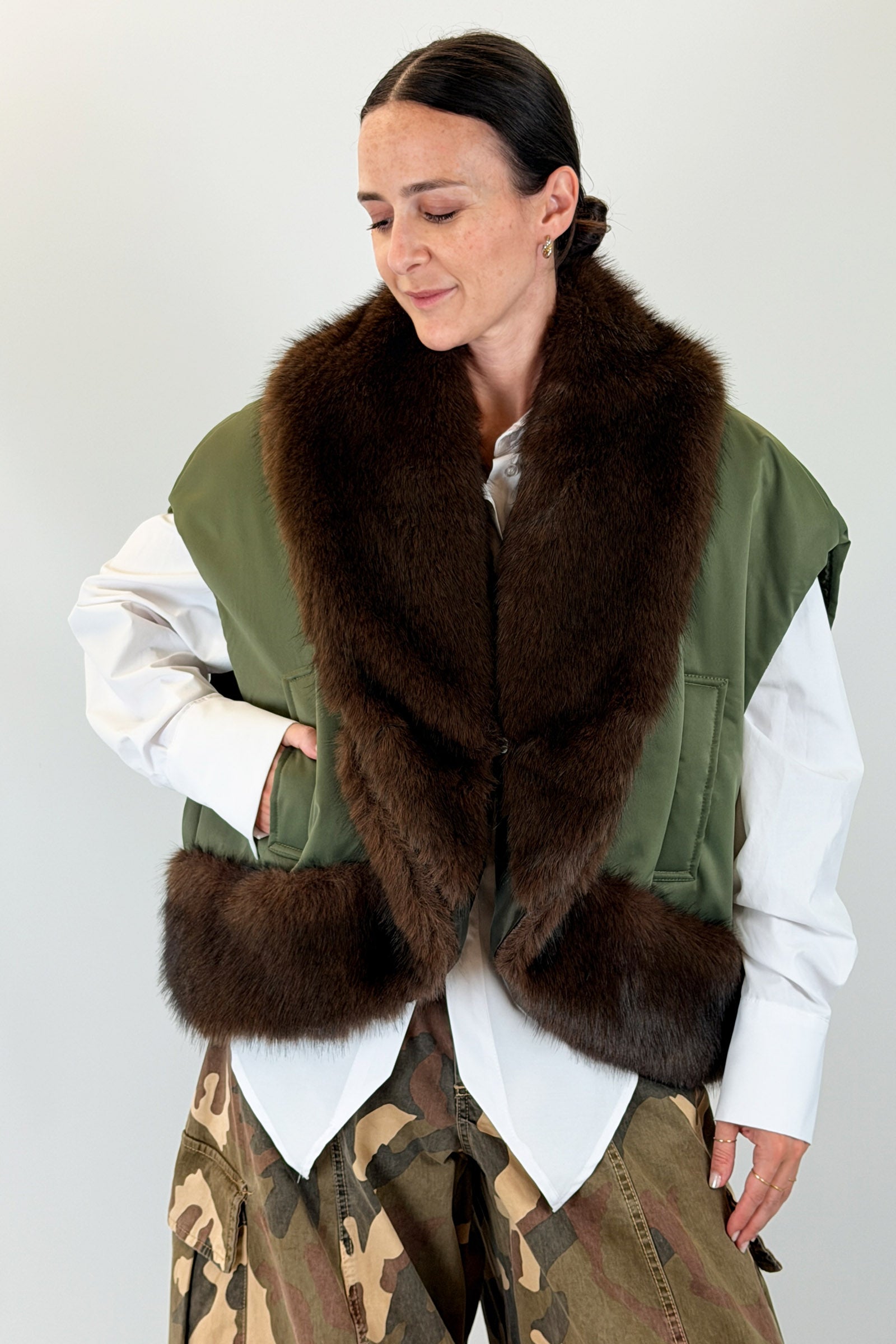Gilet collo pelliccia