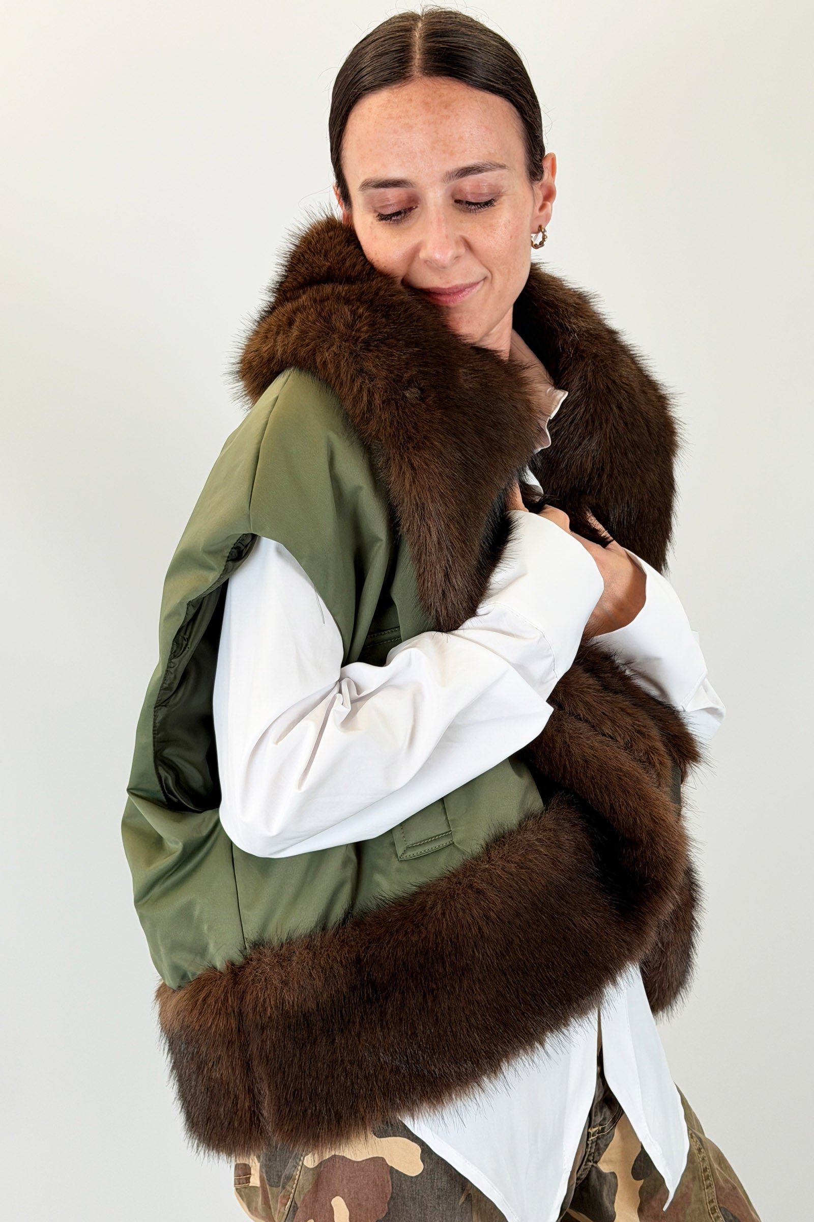 Gilet collo pelliccia