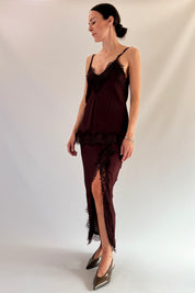 Gonna lunga lingerie spacco