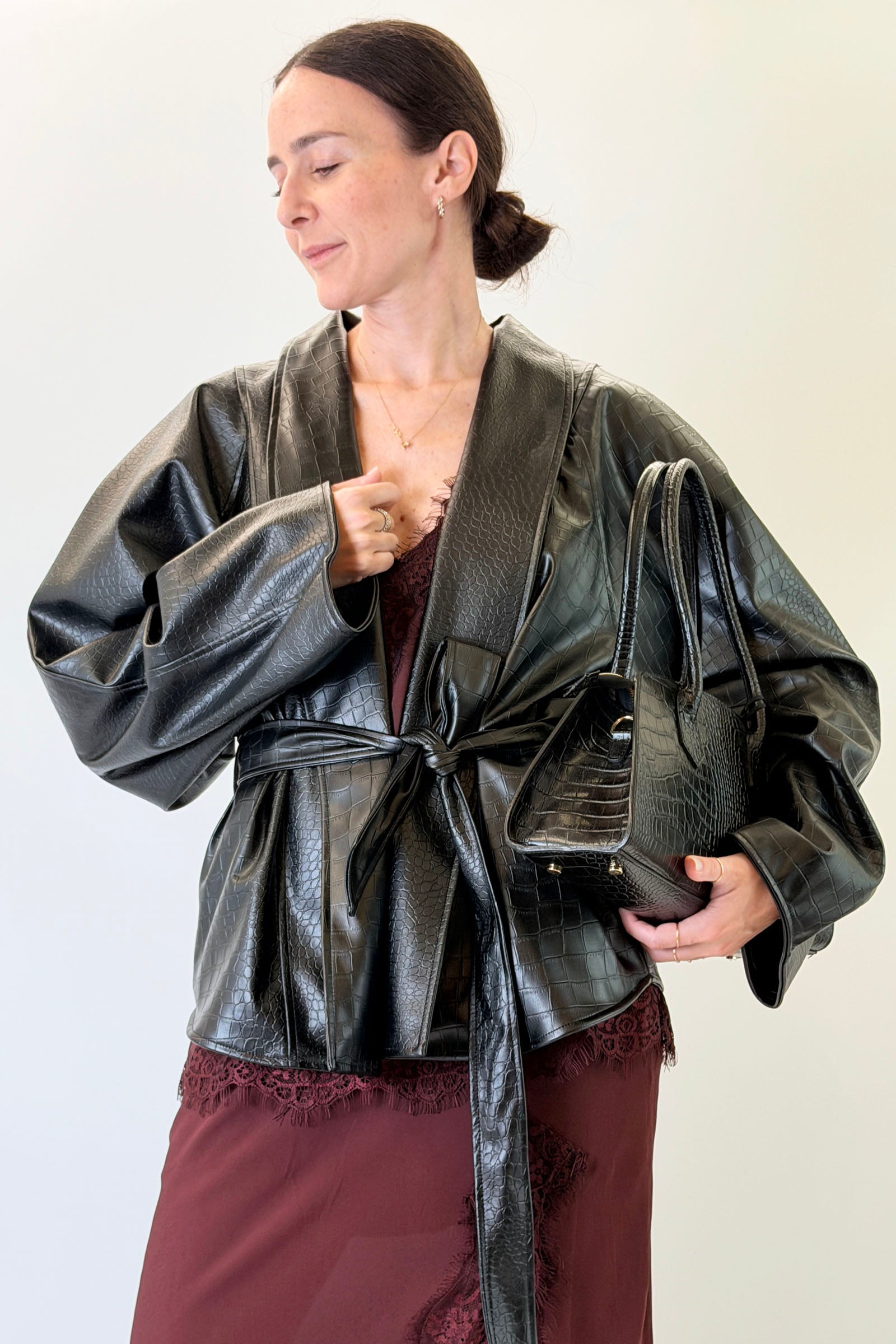 Giacca kimono coccodrillo