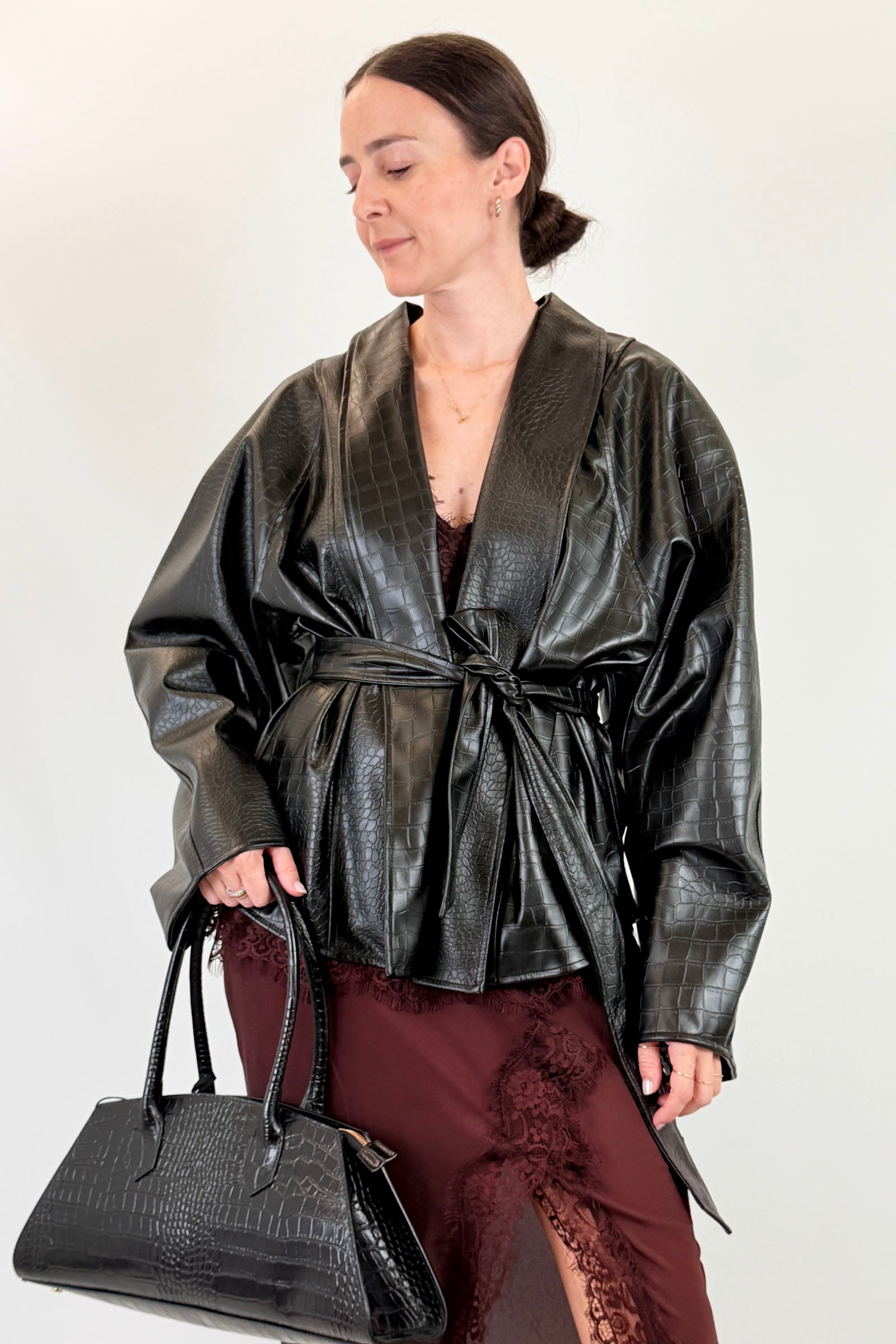 Giacca kimono coccodrillo