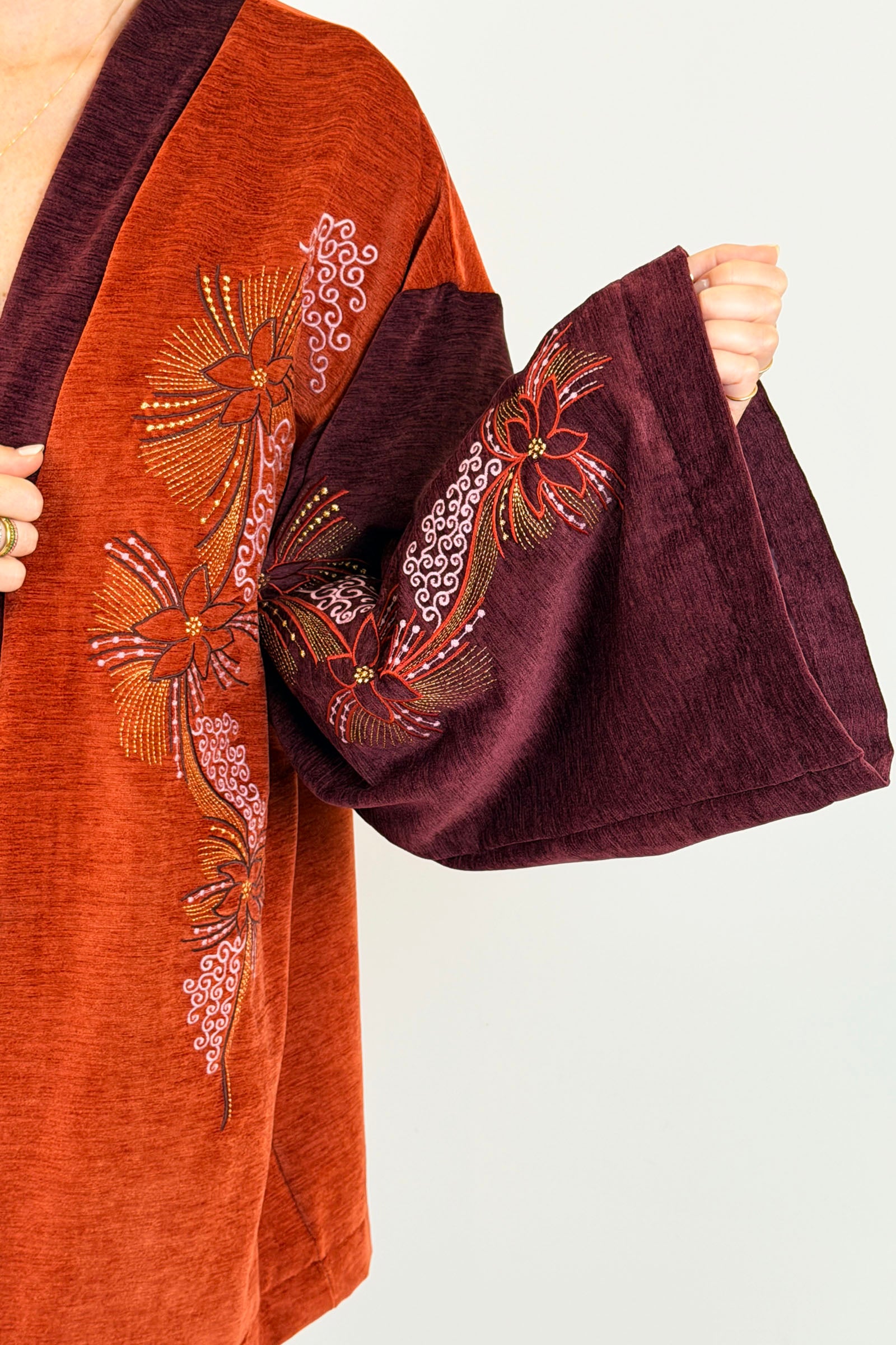 Giacca kimono ricamata