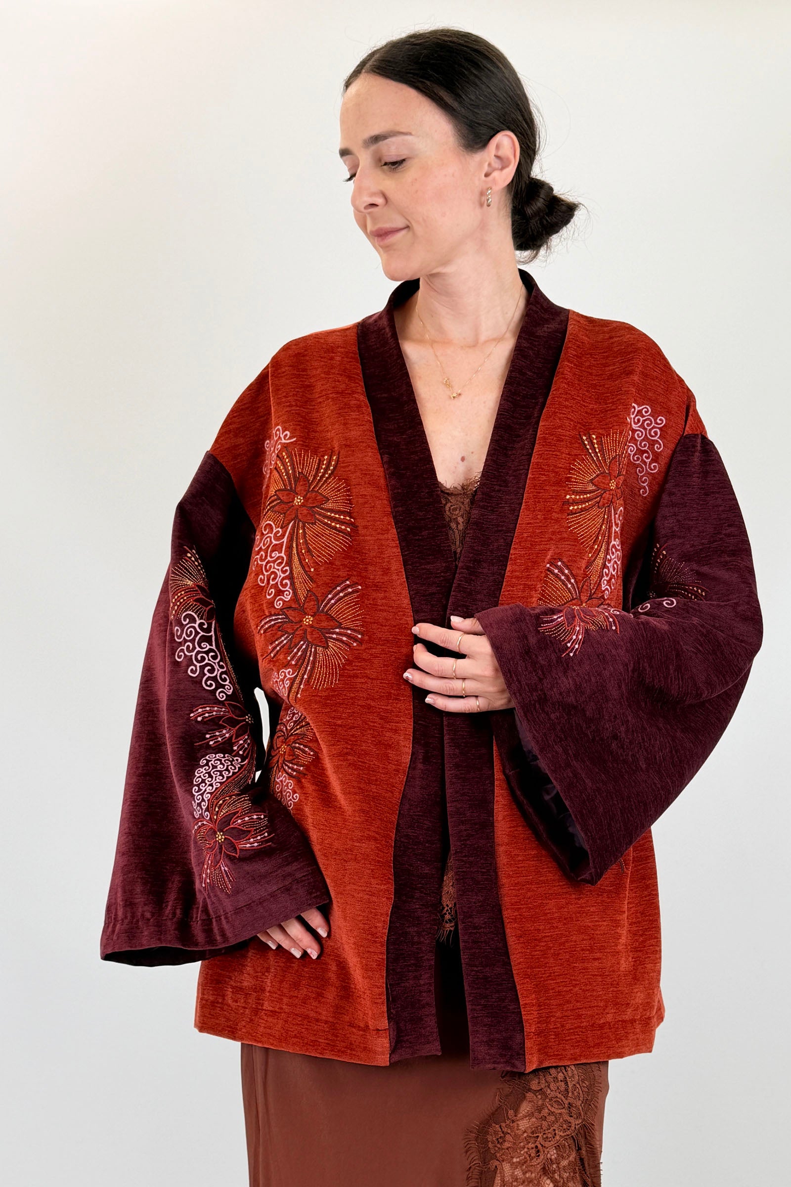 Giacca kimono ricamata