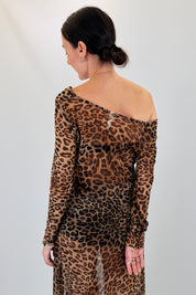 Maglia tulle maculata