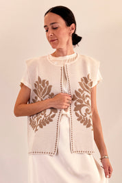 Gilet ricamo arabesque